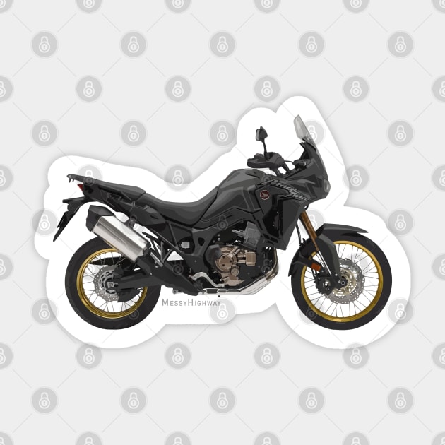 Honda Africa Twin 19 black, s Sticker by MessyHighway